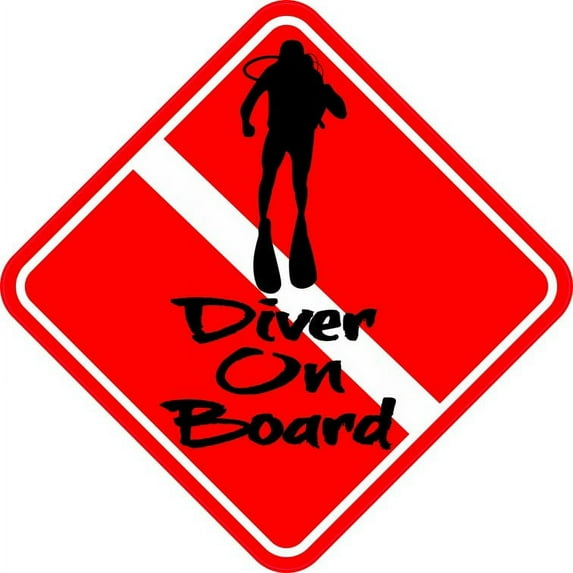 5in x 5in Diver On Board Sticker