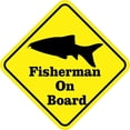 thumbnail image 1 of 5in x 5in Fish Fisherman On Board Magnet, 1 of 3