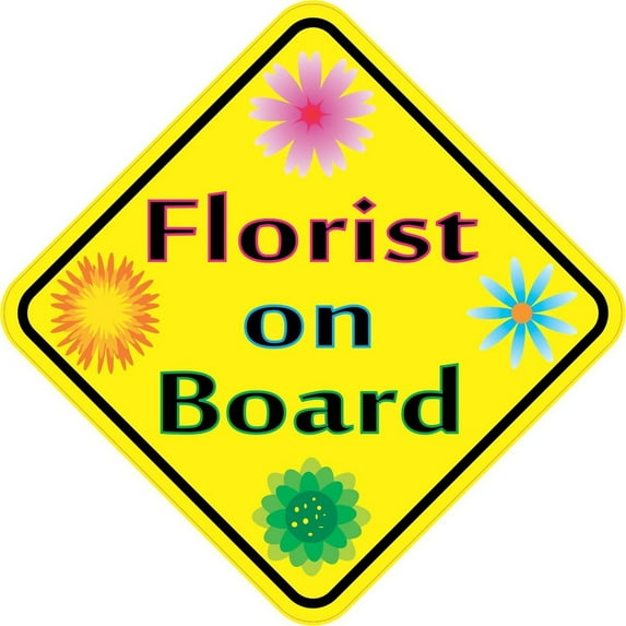 5in x 5in Florist on Board Sticker