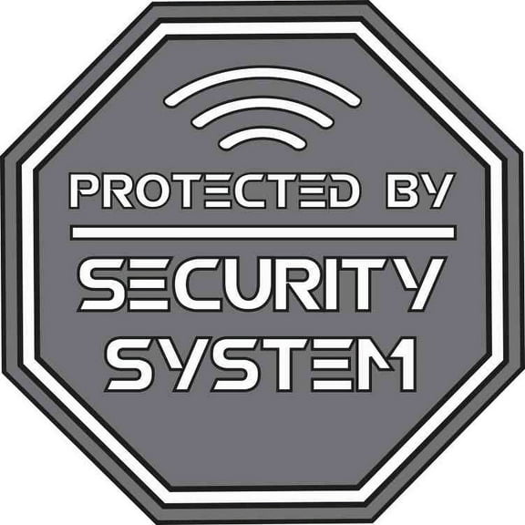 5in x 5in Gray Protected By Security System Sticker