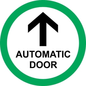 5in x 5in Green Circle Automatic Door Sticker Vinyl Business Sig