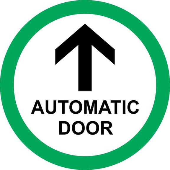 5in x 5in Green Circle Automatic Door Sticker Vinyl Business Sig
