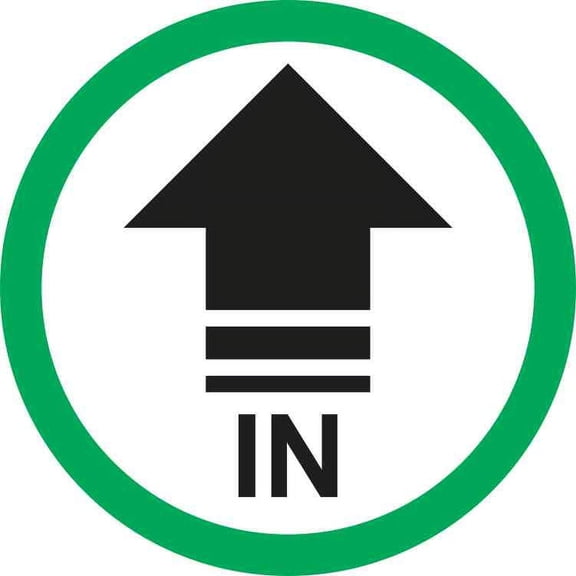 5in x 5in Green Circle In Arrow Sticker