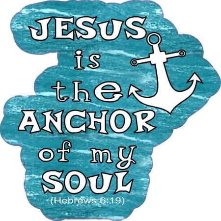 5in x 5in Jesus Is the Anchor Sticker