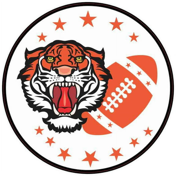 5in x 5in Orange Tiger Football Sticker