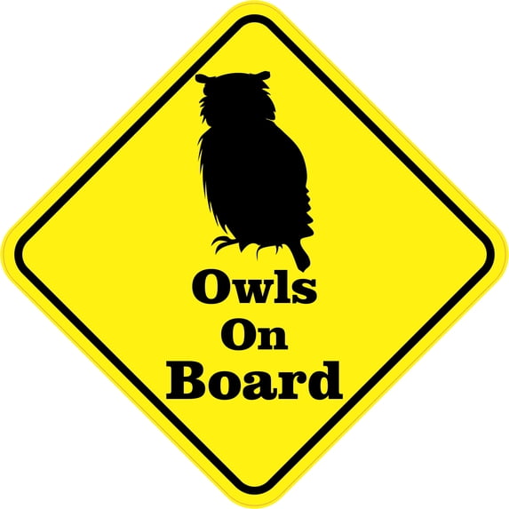 5in x 5in Owls On Board Sticker