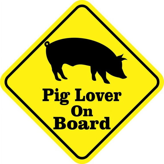 5in x 5in Pig Lover On Board Magnet