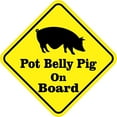 thumbnail image 1 of 5in x 5in Pot Belly Pig On Board Magnet, 1 of 3
