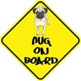 thumbnail image 1 of 5in x 5in Pug On Board Magnet, 1 of 3
