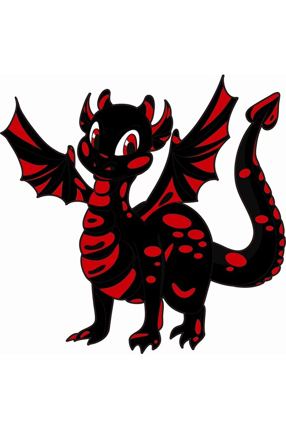 5in x 5in Red Happy Dragon Dragons Sticker Decal Vinyl Car Window Stickers Decals