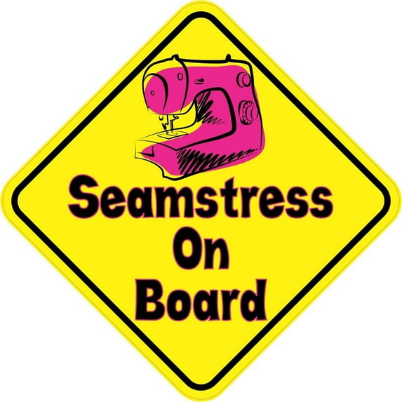 5in x 5in Seamstress On Board Sticker