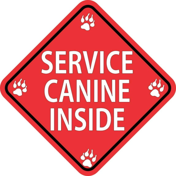 5in x 5in Service Canine Inside Sticker