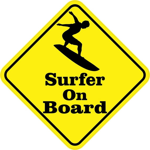 5in x 5in Silhouette Surfer On Board Magnet