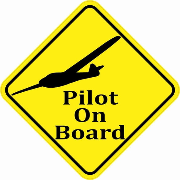 5in x 5in Small Plane Pilot On Board Sticker
