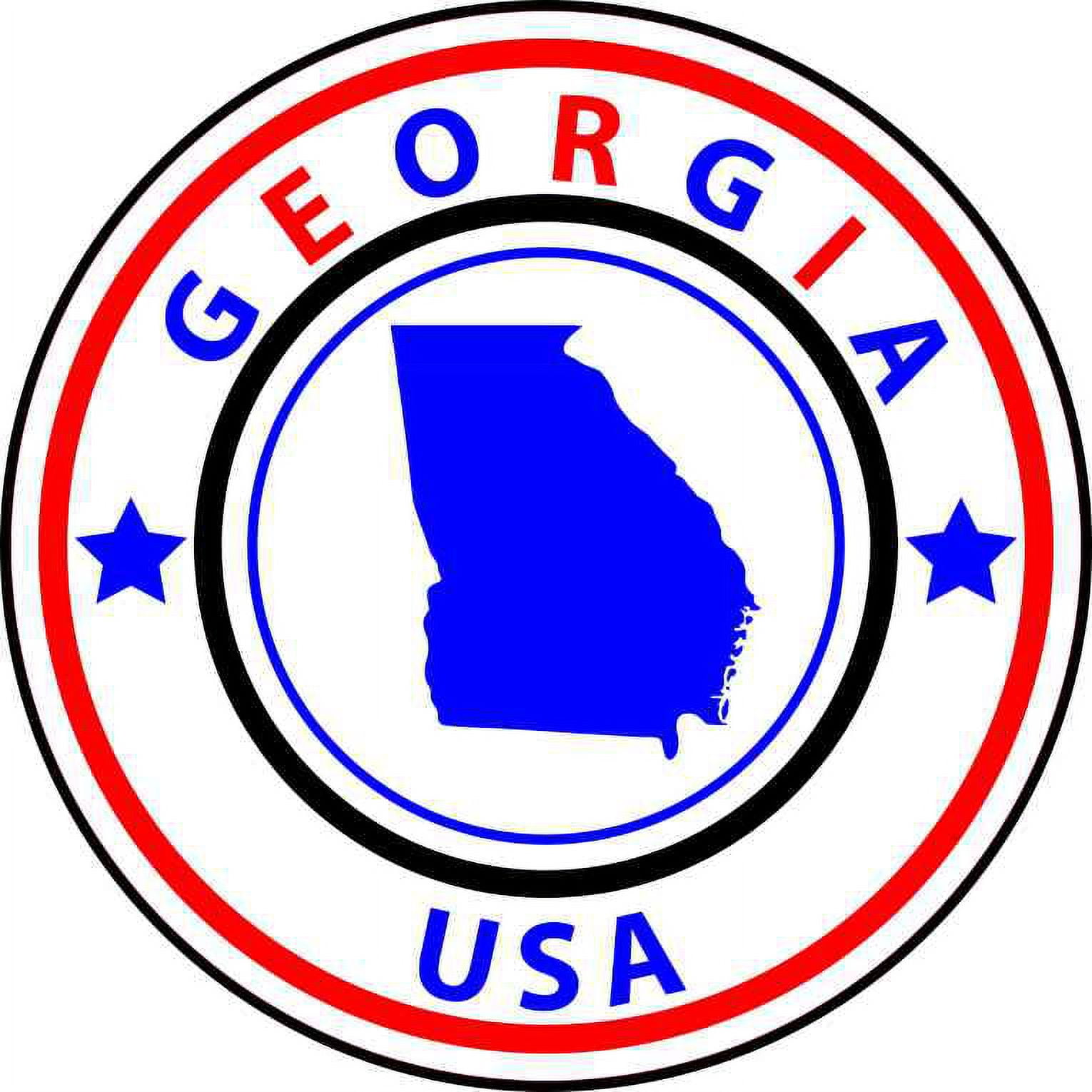 5in x 5in State Circle Georgia Sticker Vinyl Bumper Sticker Sign Decal ...