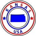 thumbnail image 1 of 5in x 5in State Circle Kansas Sticker Vinyl Bumper Sticker Sign Decal, 1 of 1