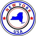 thumbnail image 1 of 5in x 5in State Circle New York Sticker Vinyl Bumper Sticker Sign Decal, 1 of 1