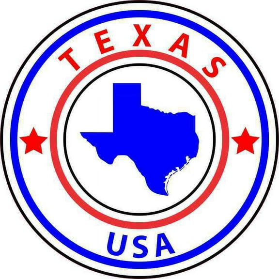 5in x 5in State Circle Texas Sticker Vinyl Hobby Bumper Sticker Sign Decal