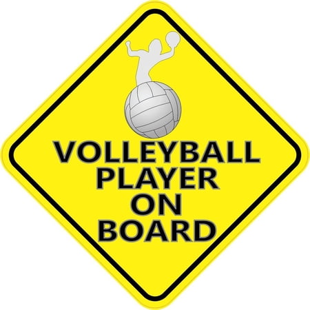 5in x 5in Volleyball Player On Board Sticker