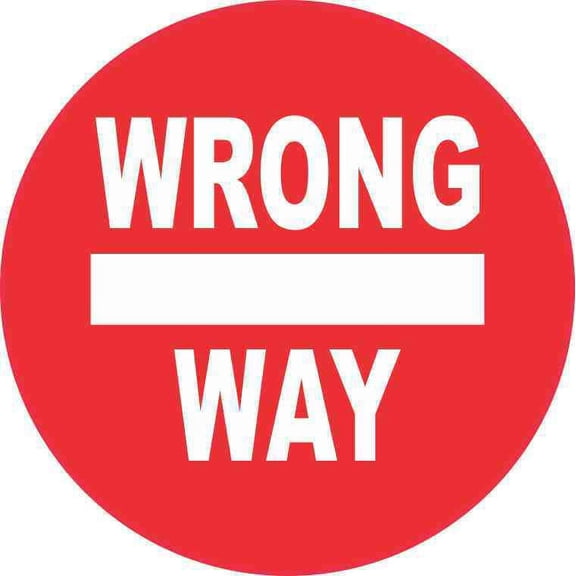5in x 5in Wrong Way Sticker
