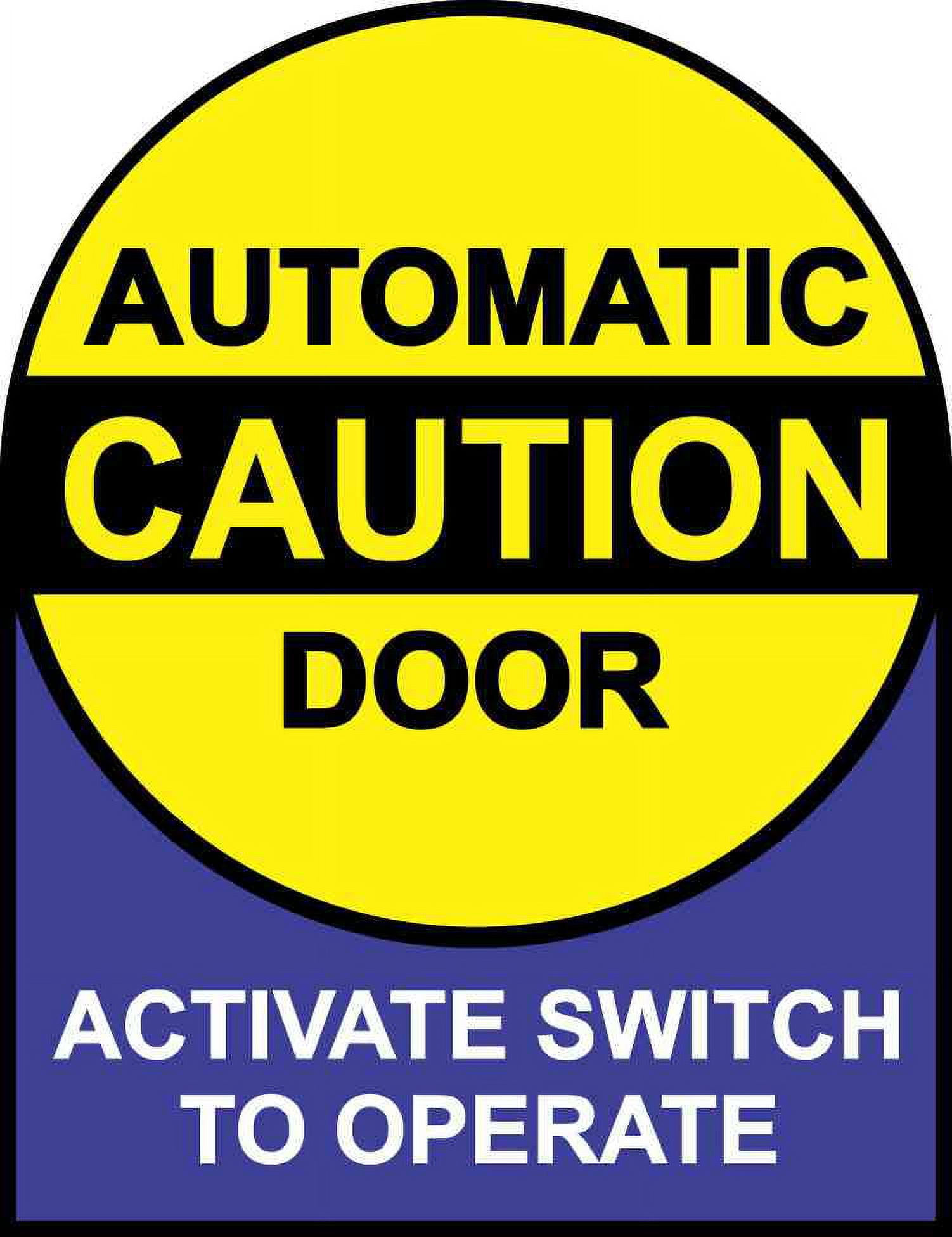 Stickertalk Instructions Caution Automatic Door Sticker 5in x 6.5in ...