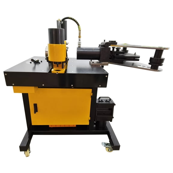 5in1 Electric Hydraulic Busbar Processor Bus Processing Machine for Punching Cutting Flat/Edge Bending Embossing 110V