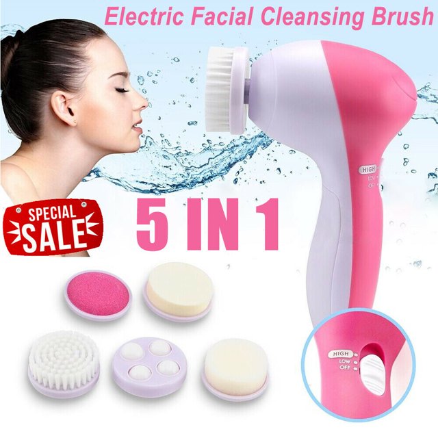 5in1 Exfoliating SkinCare Facial Cleansing Brush, Waterproof Electric