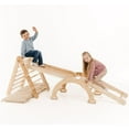 thumbnail image 1 of Goodevas Montessori 5-in-1 Wooden Indoor Climbing Frame with Triangle, Arch, Ramp, Net, Cushion, Ages 1-5, 1 of 10