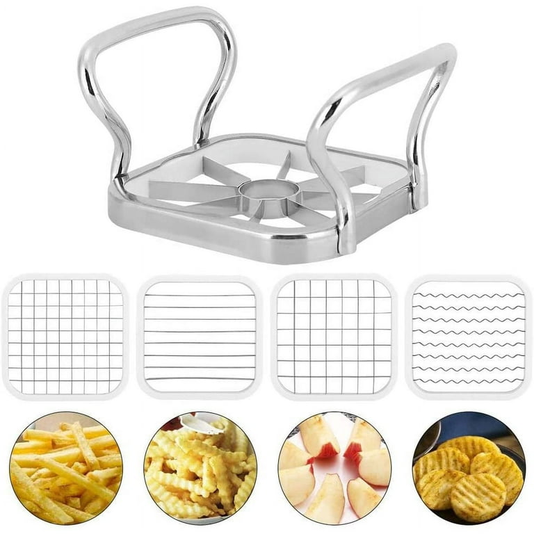 French Fry Cutter, Commercial Restaurant French Fry Cutter Stainless Steel  Potato Cutter Vegetable Potato Slicer With