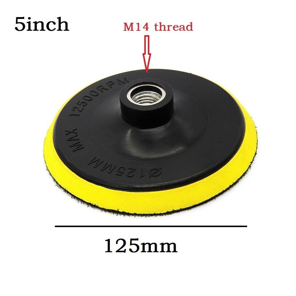 5inch 125mm Hook and Loop Buffing Pad Rotary Backing Pad M10/M14 Drill