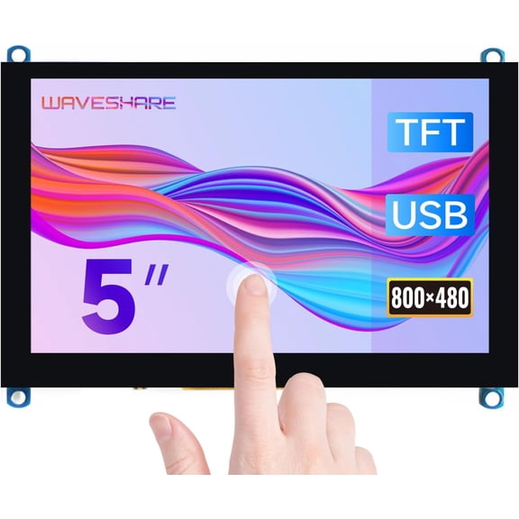 5inch Capacitive Touch Screen LCD (H) HDMI Display 800480 Compatible with 5/4B/3B/Zero/Zero W/Zero 2W/Pico/Pico W/Pico WH