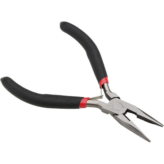 5inch Handmade Pliers Practical Jewelry DIY Hand Tool Black Handle Needle Nose Pliers 1PC Mini Pliers Diagonal Pliers Sharp Needle Nose Cutter Handcraft Beading Insulated Plier for DIY Small Jewelry