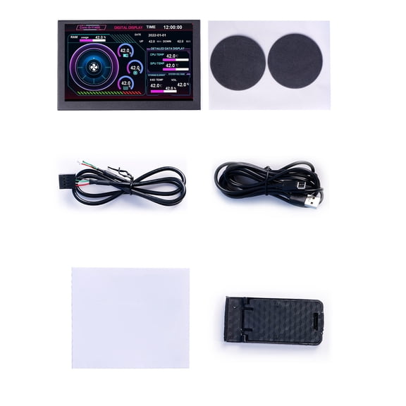 5inch IPS TYPE-C Secondary Screen Computer Temperature Display PC Sensor Panel Display, Black