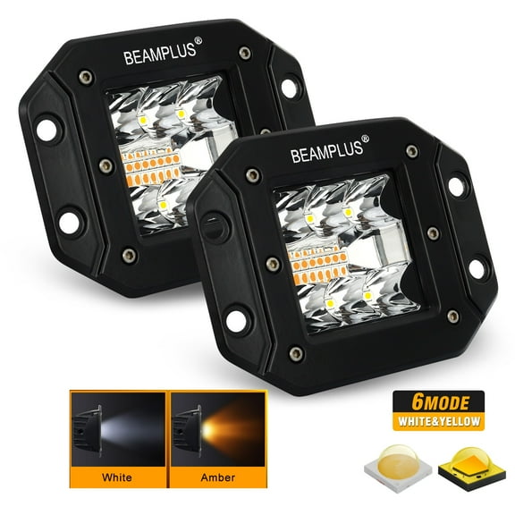 BEAMPLUS+ 5 Inch 6000K Fog Light fits Pickup Truck, ATV, UTV 12V-24V 42W 4200 Lumen 2 Pieces