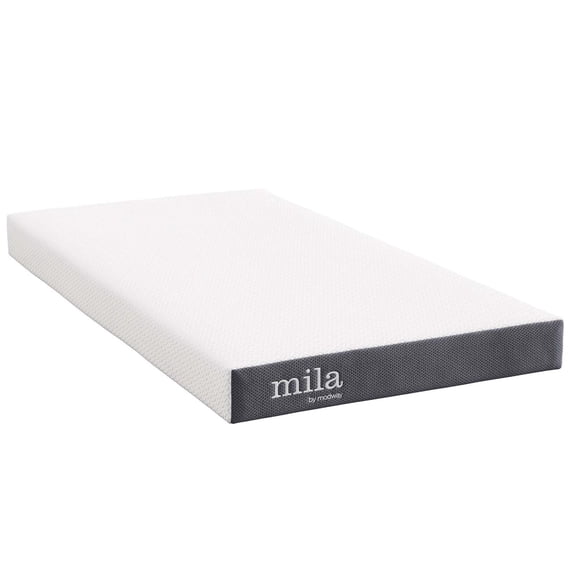 5inch Mattress, Memory Foam, Twin Size, White, Fabric, Bedroom, Modern Contemporary HB36156