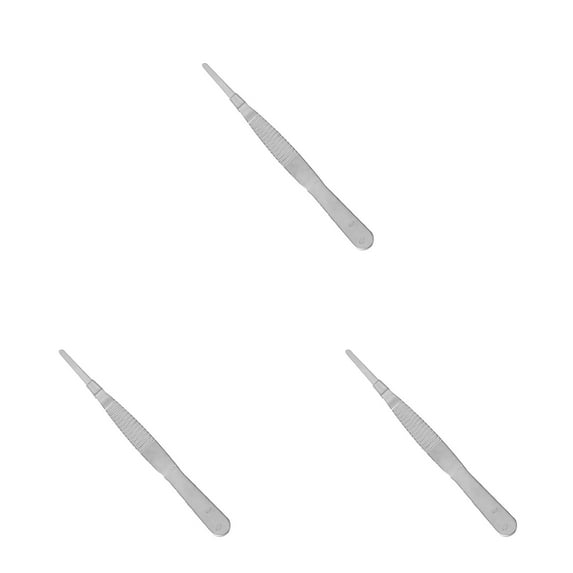 5inch Stainless Steel Tweezers with Straight Serrated Tip Multipurpose Tongs Tweezer Used for Repairing, Auxiliary Tools, Silver