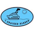 thumbnail image 1 of 5inx3in Blue Oval I Cruised Alaska Sticker Vinyl Luggage Travel Stickers, 1 of 1
