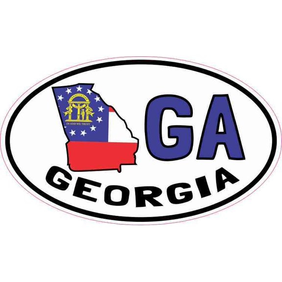 5inx3in Oval GA Georgia Sticker Vinyl Car Truck Bumper Decal Cup