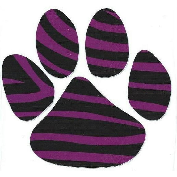 5inx4.5in Purple Black Paw Print Bumper Sticker Decal Car Window Stickers Decals