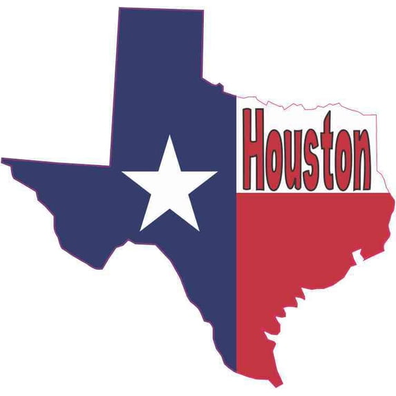 5inx5in Houston Texas Flag Decal Bumper Sticker Truck Window Vin