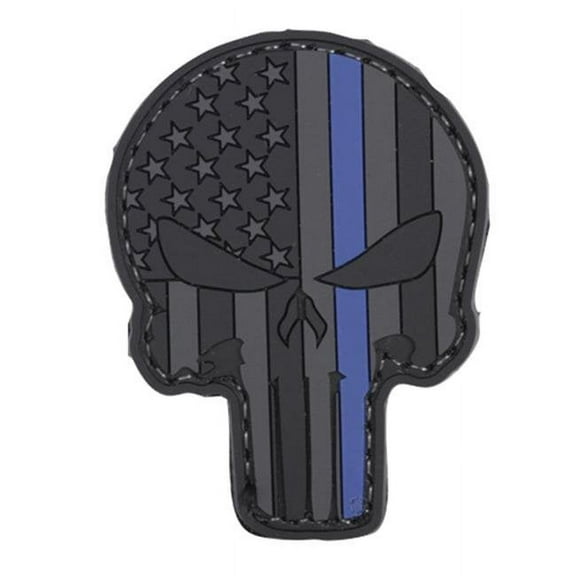 5ive Star Gear LE Thin Blue Line Punisher Skull PVC Morale Patch, 1.75" x 2.25"