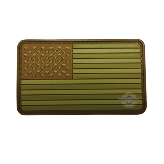 5ive Star Gear Subdued American Flag PVC Morale Patch, 2" x 3.25" Vinyl Patch