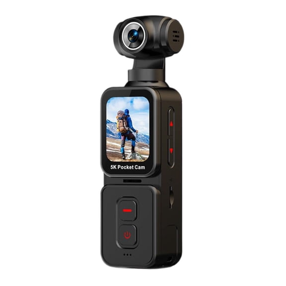 5k Action Camera, Portable Handheld Pocket Vlogging Camera With 6-axis Stabilization,270 Rotating Lens, 1.69 Hd Screen, Face Track, Wi-fi, 1000mah Rechargeable for Cycling Outdoor Sports Travel