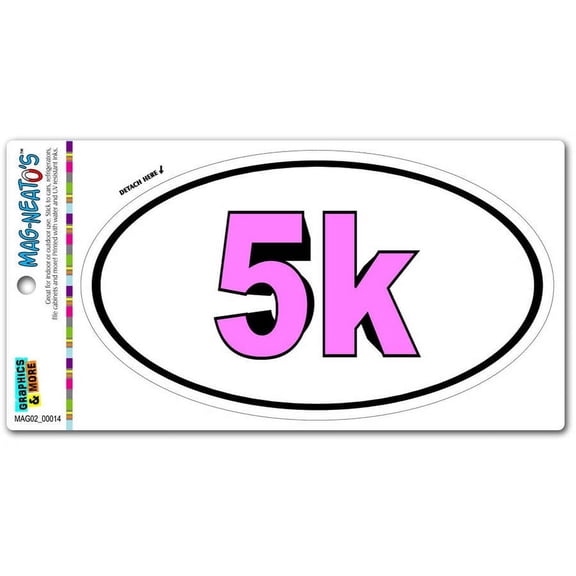 5k Bold Pink - Runner Running Euro Oval MAG-NEATO'S(TM) Car/Refrigerator Magnet