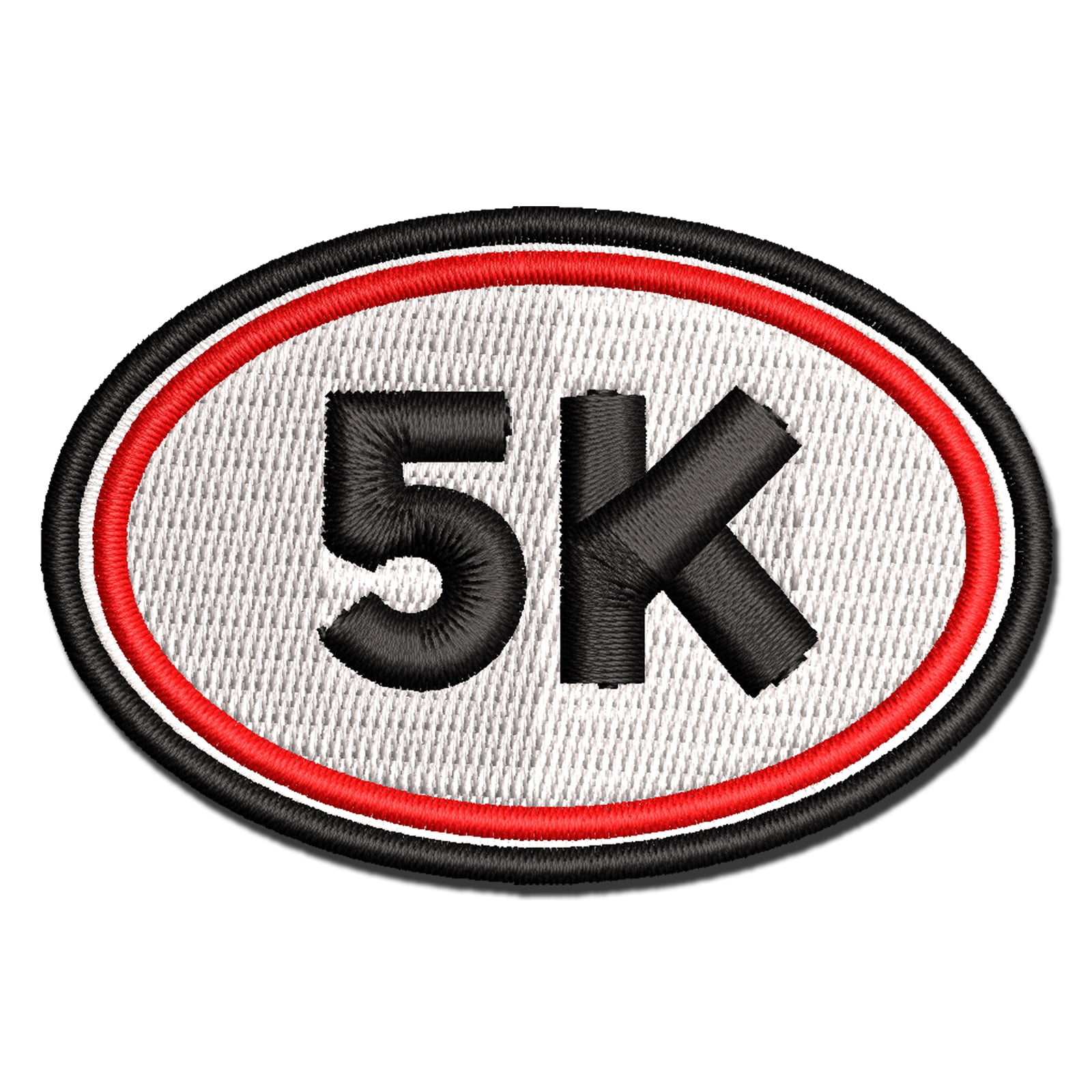 Marathon Racing Patch 5k Euro Oval Race Running Runner Applique Multi-Color Embroidered Iron ...