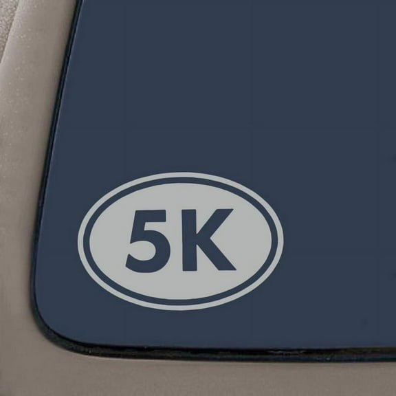 5k Vinyl Decal | 5.25-Inches By 3.5-Inches | Silver | Car Truck Van SUV Laptop Macbook Wall Decals