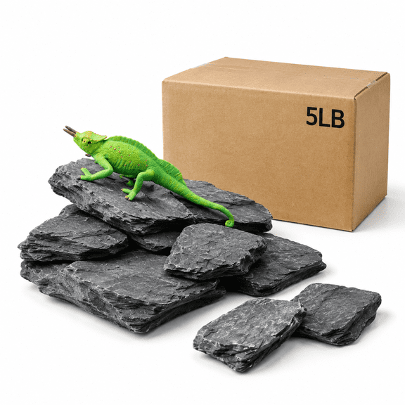 5lb(2-6'') Aquarium Rock Slate Stones for Aquascaping Terrariums and Reptile Enclosures