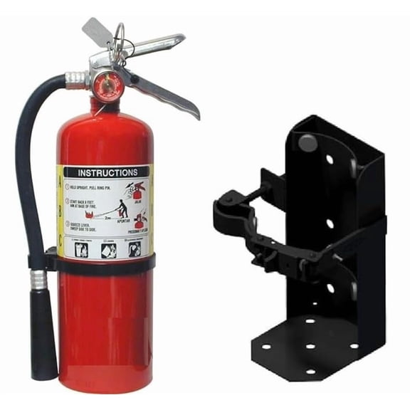 5lb ABC Dry Chemical Fire Extinguisher with Heavy Duty Vehicle Bracket UL Approved Marine Rated 2A10BC Aluminum Valve for Car Boat Home Office