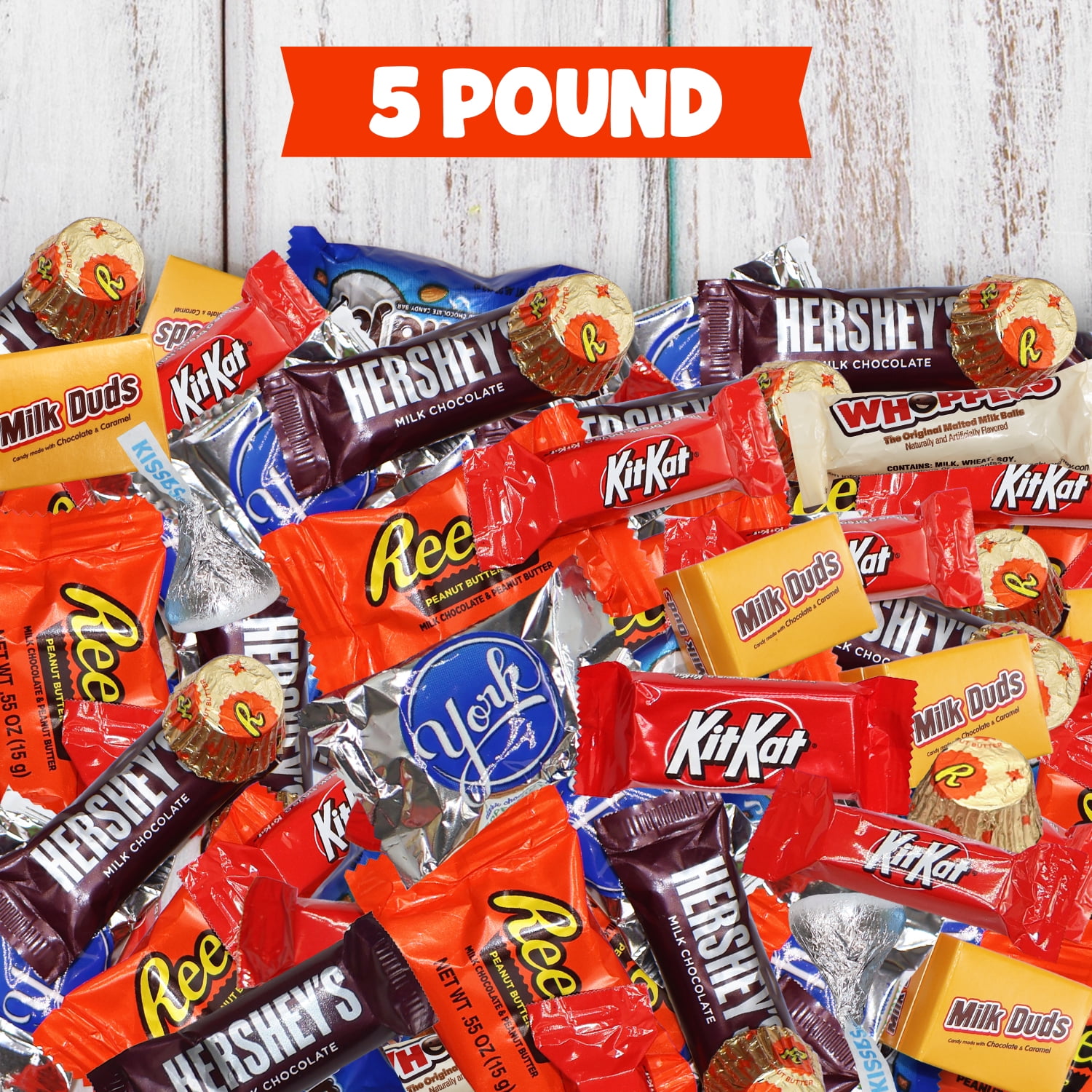Hershey Bulk Chocolate Candy, 5 lb, Individually Wrapped Assorted Chocolates and Candies with Milk and Nuts