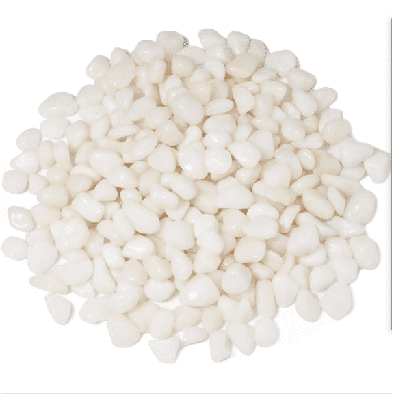 5lb Pebbles for Indoor Plants, Vases, Succulent, 3/8" Small Decorative White Rocks, High Polished